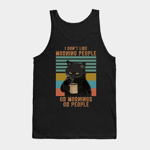 I don't like morning people black cat Tank Top by banayan